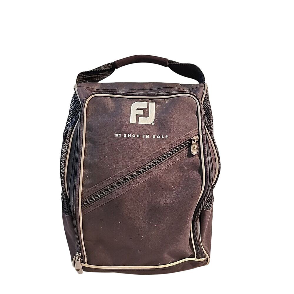 FootJoy Deluxe Shoe Bag Black Zipper Breathable Vented 15"